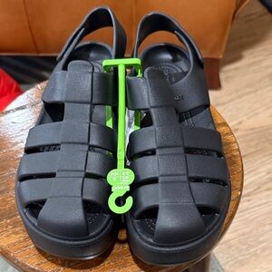 CROCS Platform Black Sandals